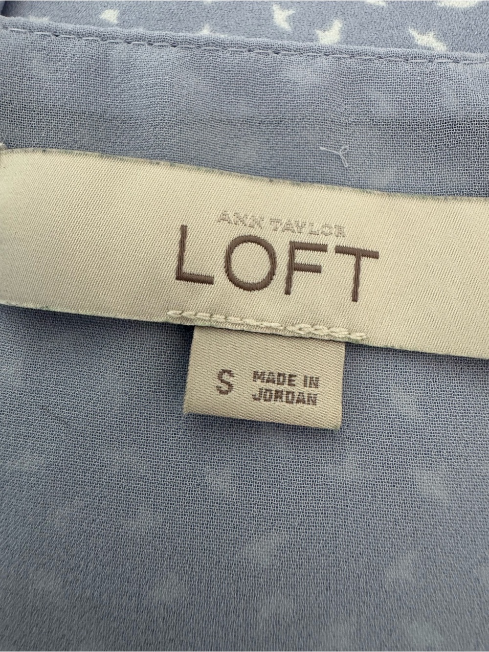 LOFT Pale Blue camisoles with White Micro Print - Picture 5 of 9